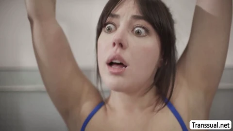 Guy fucks shemale, oral job